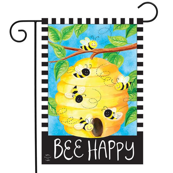 Briarwood Lane Bee Happy Bees Garden Flag