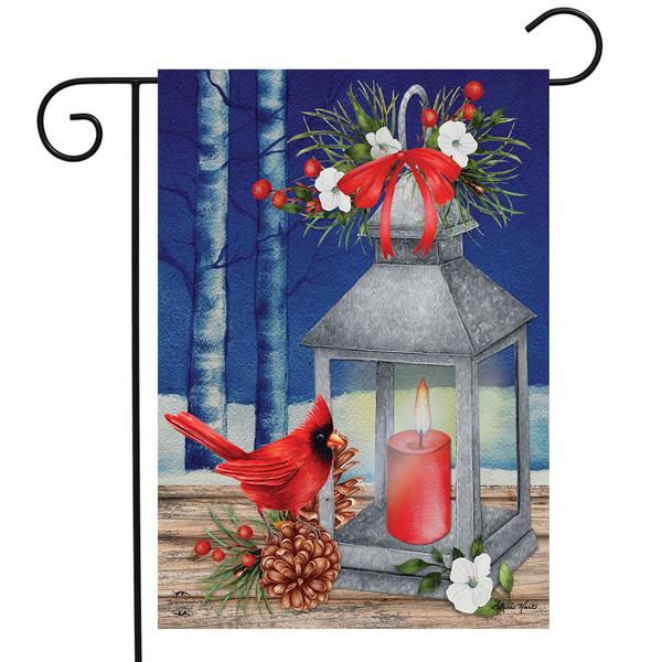 Briarwood Lane Lantern and Cardinals Garden Flag