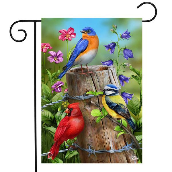 Briarwood Lane French Post Birds Garden Flags