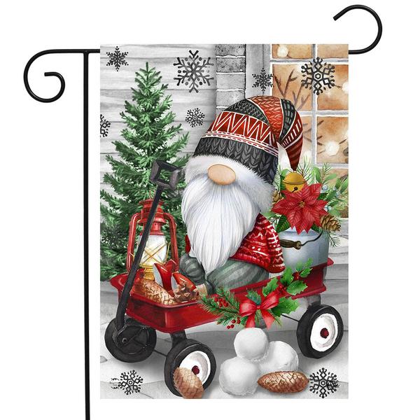 Briarwood Lane Wagon Gnome Garden Flag
