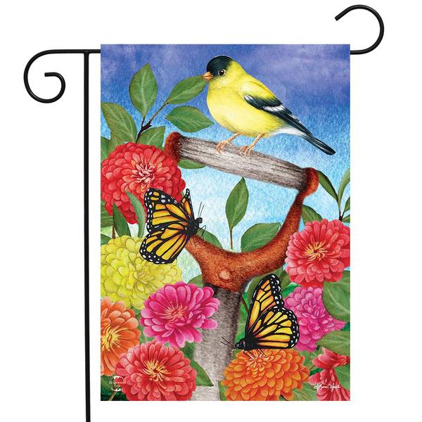 Briarwood Lane Goldfinch on Shovel Garden Flag