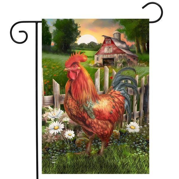 Briarwood Lane Sunrise Rooster Garden Flag