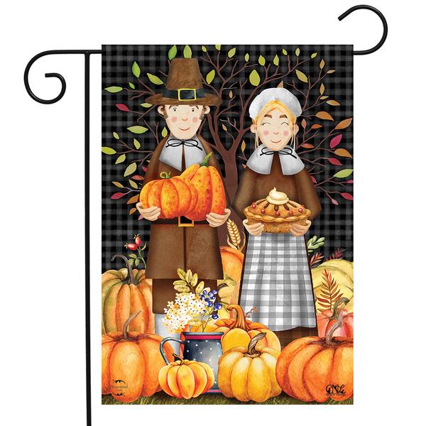 Briarwood Lane Pilgrims Thanksgiving Garden Flag