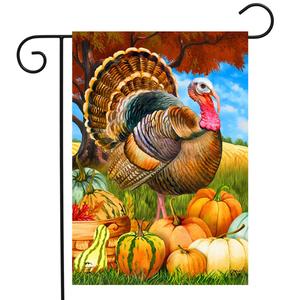 Briarwood Lane Turkey & Pumpkins Garden Flag