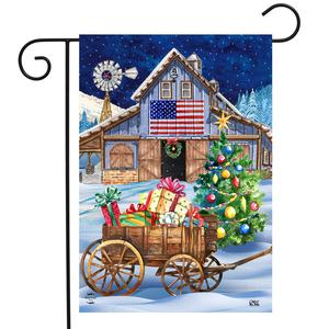 Briarwood Lane Holiday Barn Garden Flag
