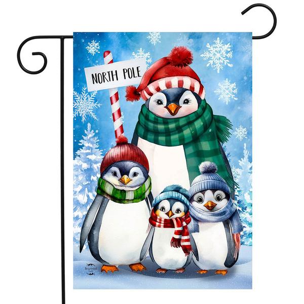 Briarwood Lane Penguin Famil Garden Flag