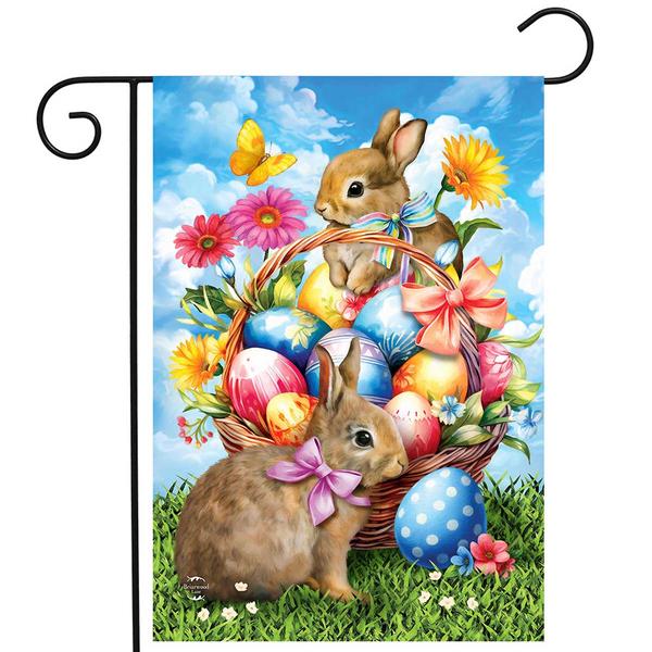Briarwood Lane Spring Time Bunnies Cross Garden Flag