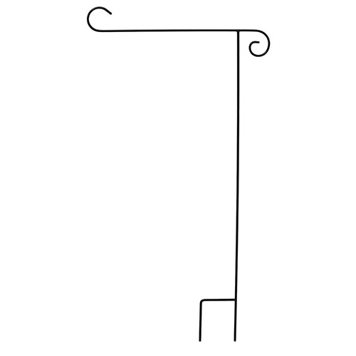 Wrought Iron Black Garden Flag Stand