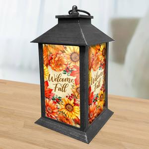 Briarwood Lane Decorative Welcome Fall Flowers Lantern
