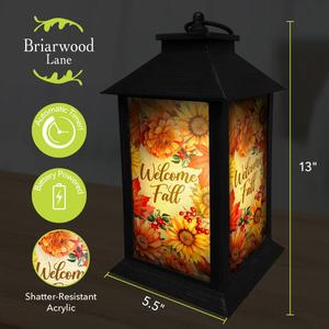 Briarwood Lane Decorative Welcome Fall Flowers Lantern alternate view