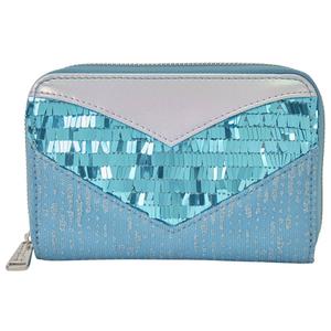 Womens Loungefly Elsa Glitter Sequin Color Block & Chevron Wallet