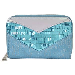 Womens Loungefly Elsa Glitter Sequin Color Block & Chevron Wallet alternate view