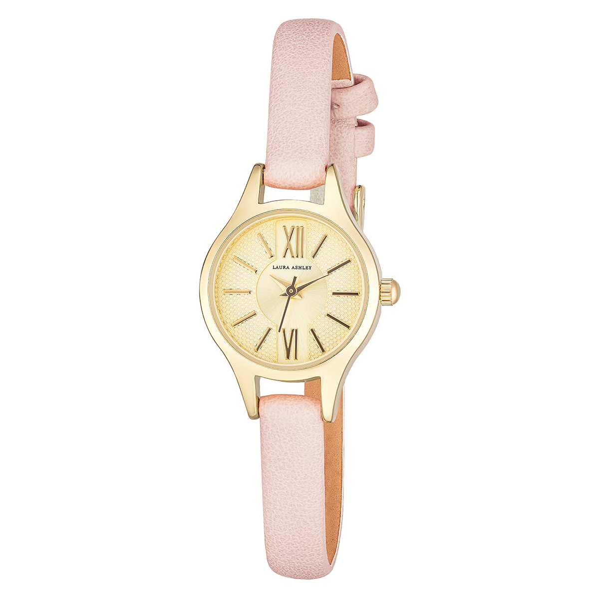 Womens Laura Ashley(R) Pink Gold Slim Strap Watch - LA2025YG