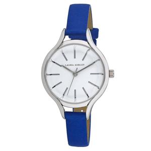 Womens Laura Ashley(R) Bubble Case Canvas Strap Watch - LA2038BL