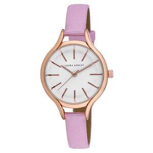 Womens Laura Ashley(R) Bubble Case Canvas Strap Watch - LA2038PK