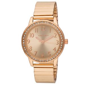 Womens Laura Ashley(R) Rose Gold Stone Bezel Watch - LA2053RG