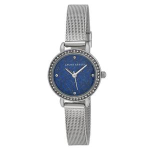 Womens Laura Ashley(R) Gemstone Dial Mesh Strap Watch - LA2064SS
