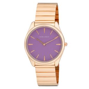 Womens Laura Ashley(R) Purple Dial Gilded Bracelet Watch - LA2069RG