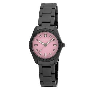 Womens Laura Ashley(R) Pink Dial Diver Bracelet Watch - LA2070GN