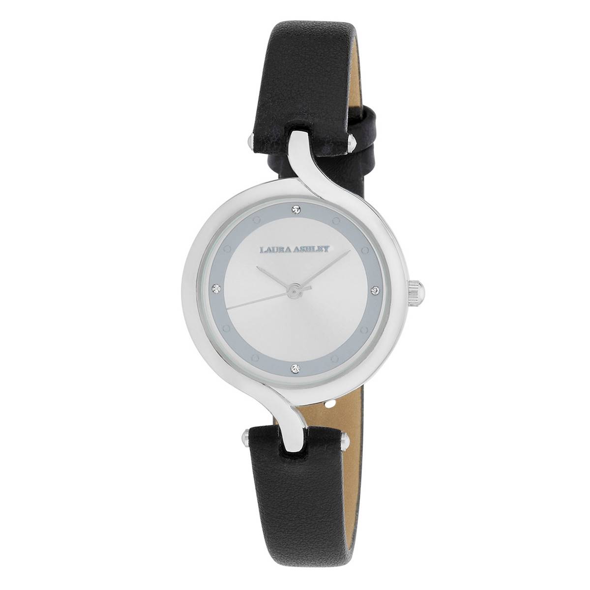 Womens Laura Ashley(R) Swirled T-Bar Strap Watch - LA2102SS