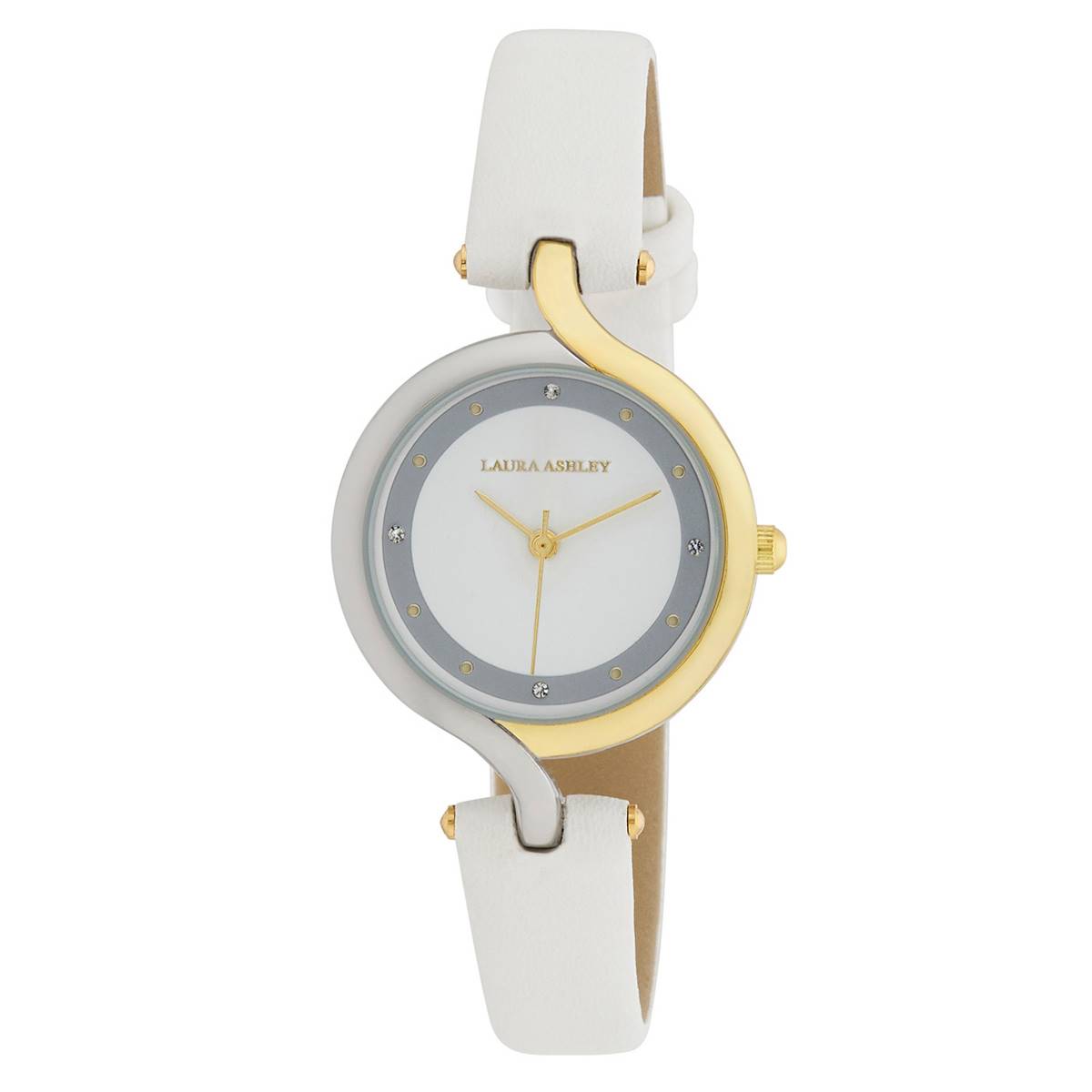 Womens Laura Ashley(R) Swirled T-Bar Vegan Leather Watch - LA2102TT