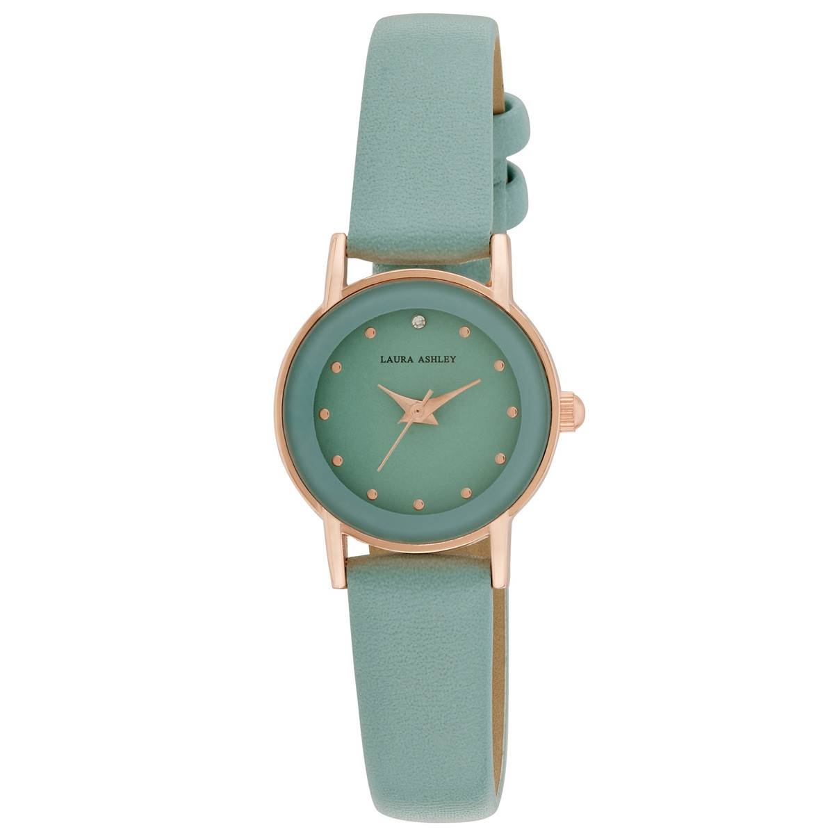 Womens Laura Ashley(R) Vegan Leather Strap Watch - LA3002GR