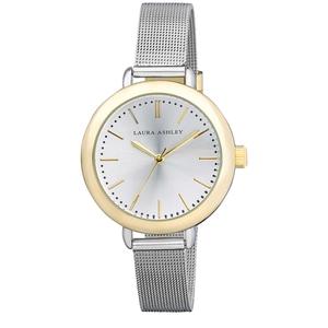 Womens Laura Ashley(R) Two-Tone Mesh Band Classic Watch - LA31026TT