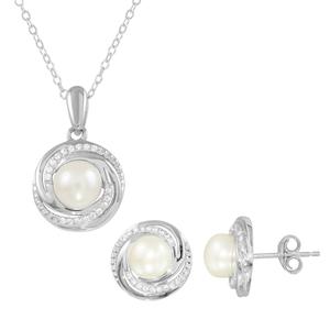 Gemstone Classics(tm) Sterling Silver Cultured Freshwater Pearl Set