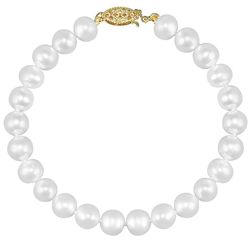 Gemstone Classics(tm) 7mm Freshwater Pearl 10kt. Gold Bracelet