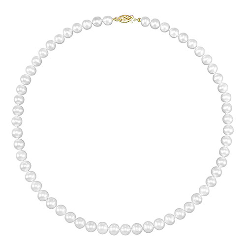 Gemstone Classics(tm) Freshwater Pearl 7mm 10kt. Gold Necklace