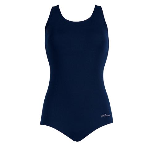 Womens Dolfin(R) Conservative Lap One Piece Swimsuit - Navy