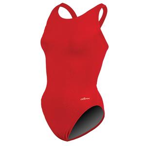 Womens Dolfin(R) Team Solid HP Back One Piece Swimsuit - Red