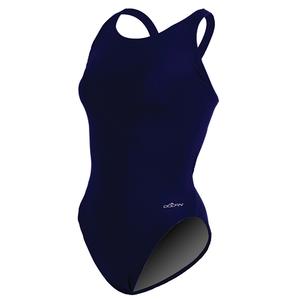 Womens Dolfin(R) Team Solid HP Back One Piece Swimsuit - Navy