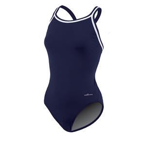 Womens Dolfin(R) Team Solid DBX Back One Piece Swimsuit - Navy