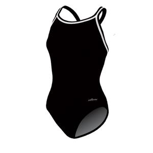 Womens Dolfin(R) Team Solid DBX Back One Piece Swimsuit - Black