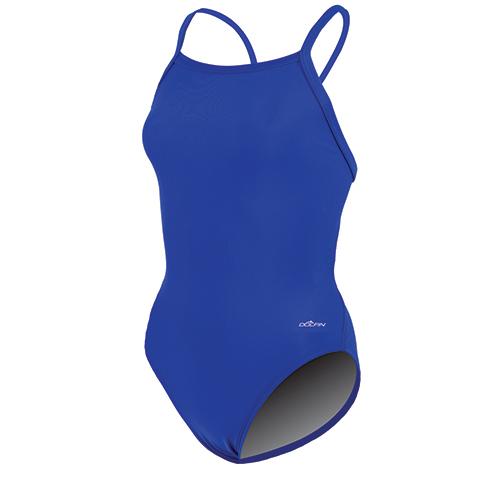 Womens Dolfin(R) Team Solid V2 Back One Piece Swimsuit - Royal