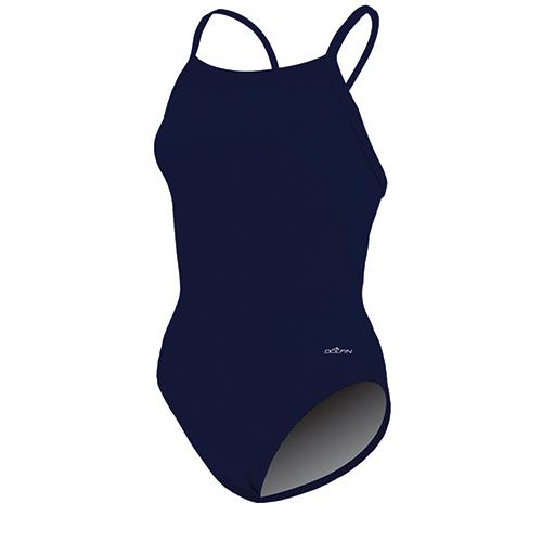 Womens Dolfin(R) Team Solid V2 Back One Piece Swimsuit - Navy