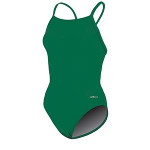 Womens Dolfin(R) Team Solid V2 Back One Piece Swimsuit - Green