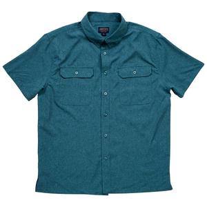 Mens Smith's Solid Woven Short Sleeve Button Down Shirt alternate view
