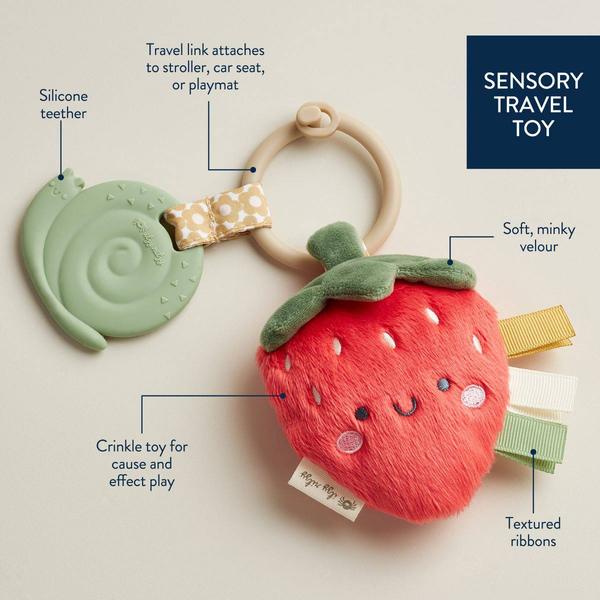 Baby Unisex Itzy Ritzy Pal(tm) Strawberry w/ Silicone Snail Teether alternate view