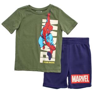 Boys (4-7) Marvel Spider-Man 2pc. Tee & Knit Shorts Set - Green alternate view