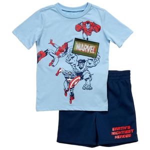 Boys (4-7) Marvel Avengers Lenticular Tee & Short Set
