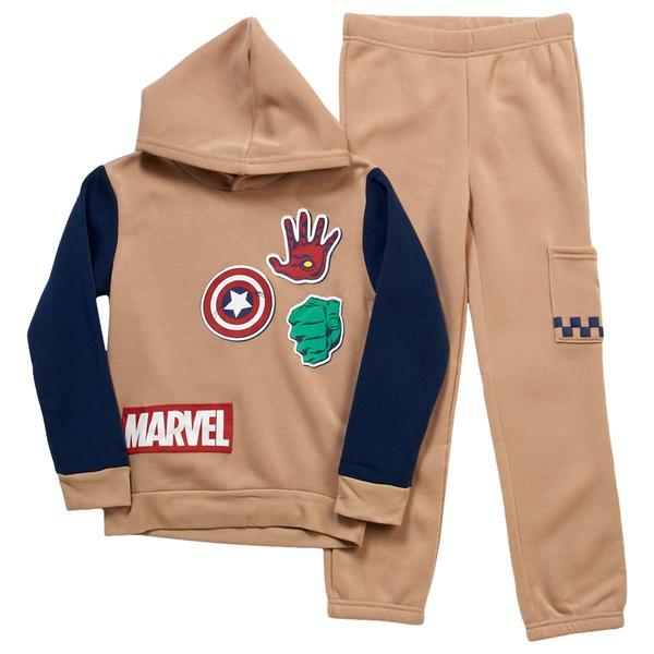 Boys (4-7) Marvel Hoodie & Sweatpants Set - Tan