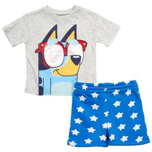 Baby Boy (12-24M) Bluey In Shades Americana Tee & Short Set