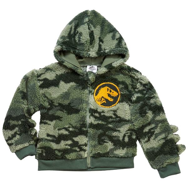 Toddler Boy Jurassic World 3D Sleeve Spikes Hooded Sherpa Jacket