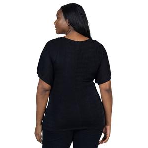 Plus Size 24/7 Comfort Apparel Knot Front V-Neck Blouse alternate view