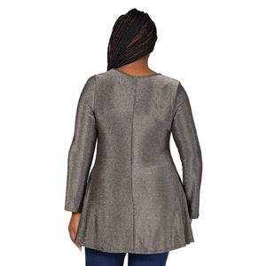 Plus Size 24/7 Comfort Apparel Long Sleeve Shimmery Tunic Blouse alternate view
