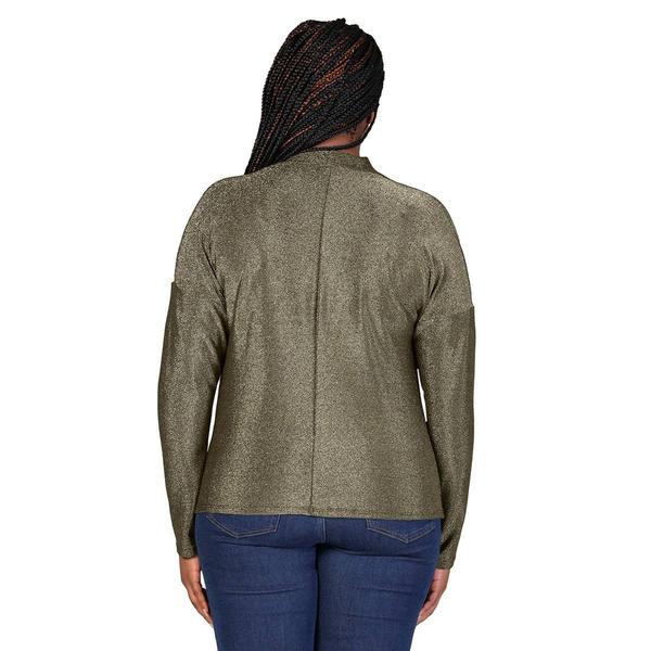 Plus Size 24/7 Comfort Apparel Cowl Neck Shimmery Fabric Top alternate view