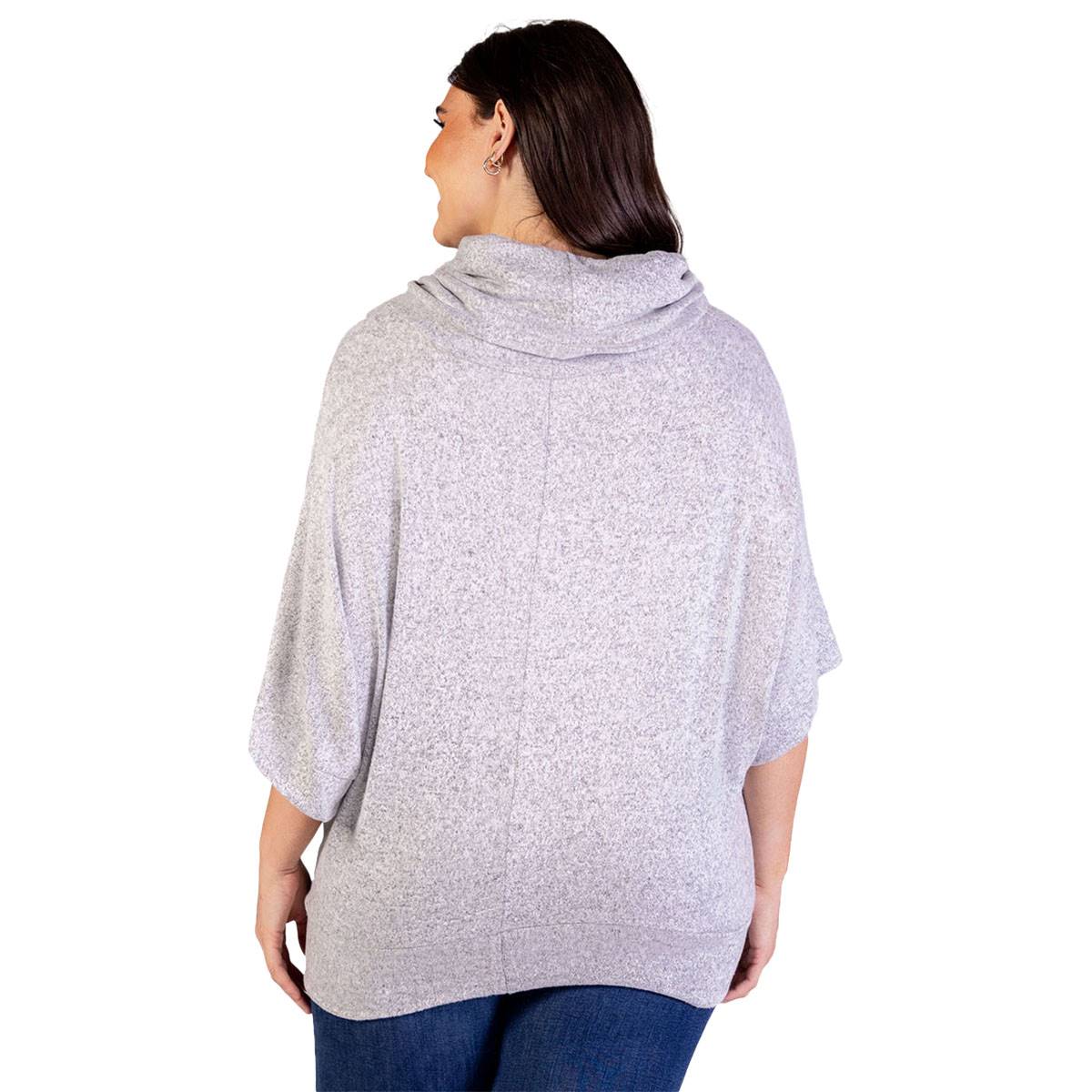 Plus Size 24/7 Comfort Apparel Cowl Neck Sweater