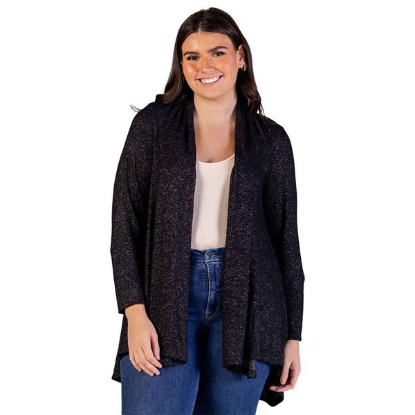 Plus Size 24/7 Comfort Apparel Long Sleeve Cozy Cardigan